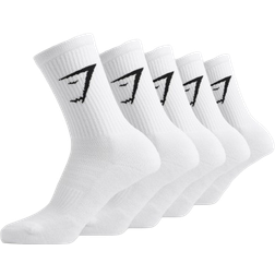 Gymshark Crew Socks 5-pack - White