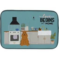 Caroline's Treasures Red Cocker Spaniel Kitchen Scene Dish Drying Mat Kitchenware