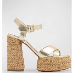 Christian Louboutin Super Calakala Metallic Sole Platform Espadrilles