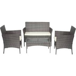 Alivio 4-seater - Grey Outdoor Lounge Set, 1 Table incl. 2 Chairs & 1 Sofas