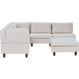 Beliani Unstad with Foot Stool Light Beige Sofa 228cm 6Stk. 5-Sitzer