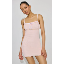 Garage Kassidy Mesh Mini Dress - Chalk Pink/Bright White