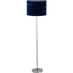 First Choice lighting Chrome Stick Navy Blue Floor Lamp 150cm