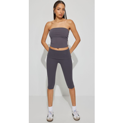 Garage Fold Over Capri Legging - Forged Iron Grey