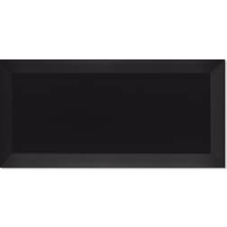 Hill Ceramic Kakel Metro Fasat Svart Blank 10x20 cm