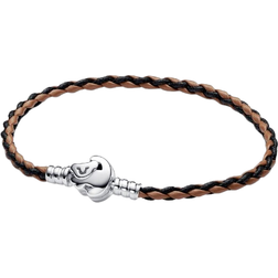 Pandora Disney The Lion King Clasp Moments Braided Leather Bracelet - Silver/Brown/Black