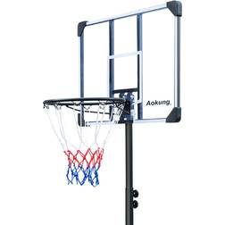 AOKUNG Portable Basketball Hoop Stand 5.4ft - 7ft Adjustable Height