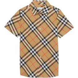 Burberry Childrens Check Cotton Shirt Sand 10Y