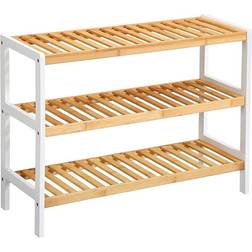 Dayplus 3 Tier Natural Shoe Rack 70x54.5cm