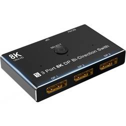 Nordic DP-102 3xDisplayport 1.4/1xDisplayport 1.4 - 1x Displayport 1.4/3x Displayport 1.4 Switch/Splitter F-F