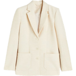 H&M Textured Woven Jacket - Cream White