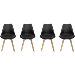 Sweeek Scandinavian Black Kitchen Chair 81cm 4pcs