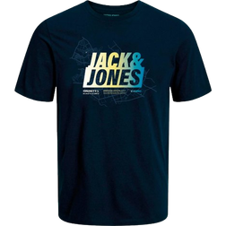 Jack & Jones Printed Crew Neck T-shirt - Blue/Navy Blazer