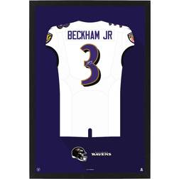 Sporticulture Odell Beckham Jr. Baltimore Ravens Away Jersey Black/White Framed Art 35.6x50.8cm