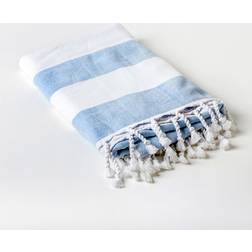 Hammam Beach Striped Turkish Style Badlakan Blå, Vit (140x70cm)