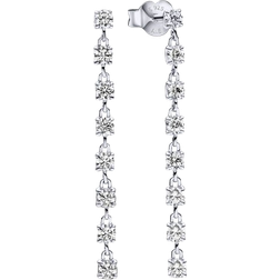 Pandora Sparkling Eight Stones Drop Earrings - Silver/Transparent