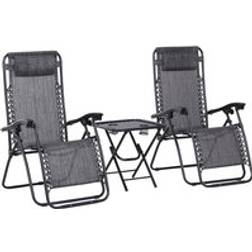 OutSunny Folding Zero Gravity Lounger Bistro Set