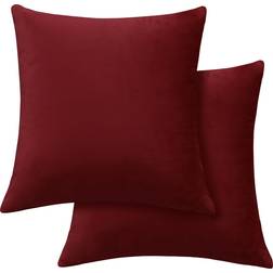 Deconovo Velvet Cushion Cover Red (66x66cm)