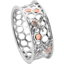 Clogau Honey Bee Honeycomb Ring - Silver/Rose Gold