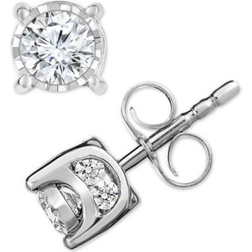 TruMiracle Stud Earrings - White Gold/Diamonds