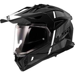 LS2 MX702 Pioneer II Adventurehjälm Hill Mattsvart-Vit