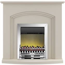 Adam truro fireplace in cream with blenheim electric fire in chrome, 41 inch