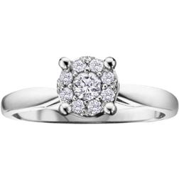 T.H.Baker Cluster Ring - White Gold/Diamond