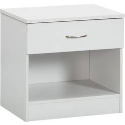 OS Home & Office Furniture Fundametal White Bedside Table 15.8x20.2"