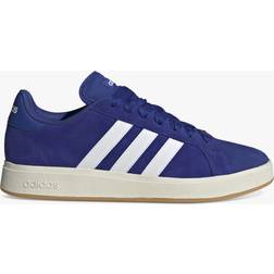 adidas Grand Court Base 00 Suede Lace Up Trainers, Lucid Blue