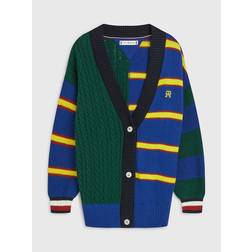 Tommy Hilfiger Girls' Kids' TH Monogram Varsity Cardigan Blue 12M Bold Blue Multi 12M