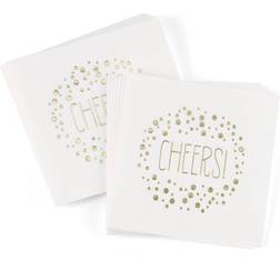 Hortense B. Hewitt Co. Paper Napkins Polka Dot White/Gold 50-pack