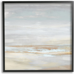 Stupell Abstract Gray Landscape Painting Black Framed Art 12x12"