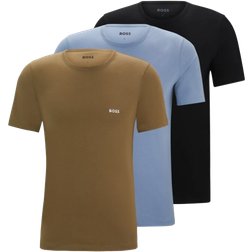 HUGO BOSS Classic Logo Embroidered T-shirt 3-pack - Black/Green/Light Blue