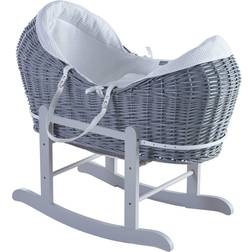 Kinder Valley Waffle Wicker Pod Moses Basket with Rocking Stand 18.1x33.1"