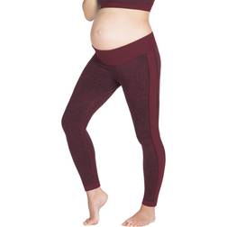 Modern Eternity Ella Activewear Seamless Maternity Leggings Burgundy Jacquard