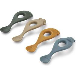 Liewood Liva Silicon Spoon 4-pack Safari/Blue Multi Mix