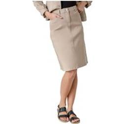 Roman Cotton Denim Stretch Skirt Natural