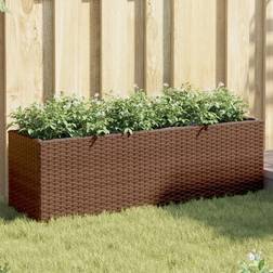 vidaXL plantekasse med 3 polyrattan brun Højbed