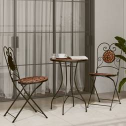 vidaXL terracotta Mosaic Bistro Set, 1 Table incl. 2 Chairs