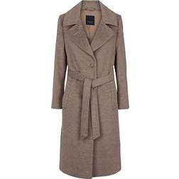 Sand Copenhagen Cashmere Coat W Clareta Belt Midi - Light Camel