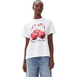 Ganni Basic Jersey Cherry Relaxed T-shirt - Bright White