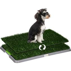 Pawhut Dog Toilet with Artificial Grass Pads 67x41cm 2-pack