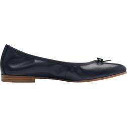 Tamaris Leather Ballerina - Navy