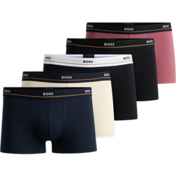 HUGO BOSS Men's Essential Trunks 5-pack - White/Red /Black/Blue