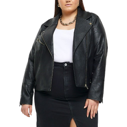 River Island Biker Jacket Plus Size - Black