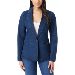 Gloria Vanderbilt Denim One Button Blazer - Commack Medium Wash