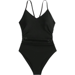 Shein Swim Basics Summer Beach Cut Out Ring Linked One Piece Swimsuit