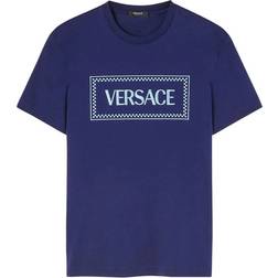 Versace Embroidered 90s Vintage Logo T-shirt - Blue