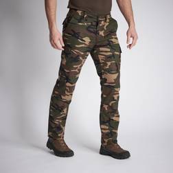 SOLOGNAC Robust Cargo Trousers Steppe 300 Camouflage Woodland Green Khaki