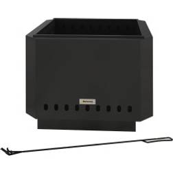 Northio Fire Bowl Square Tulikori Poköydän Metal Black